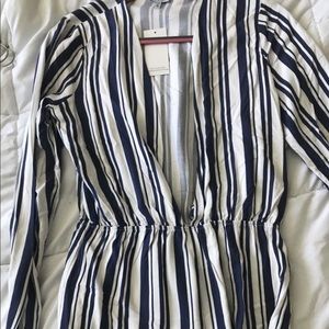 Blue not romper with stripes